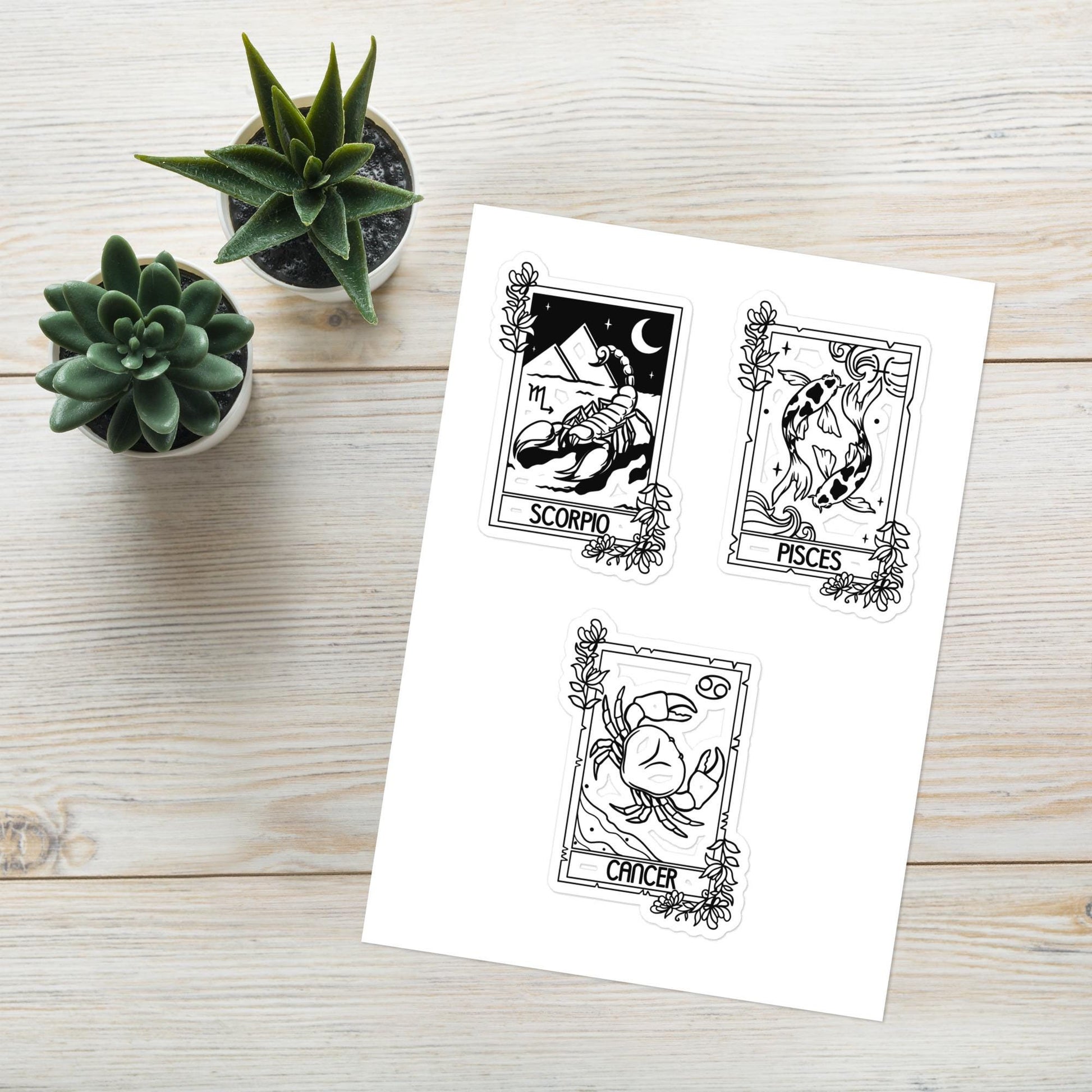 Water Signs Sticker sheet, Astrology stickers, Pisces, Scorpio, Cancer stickers, Zodiac stickers