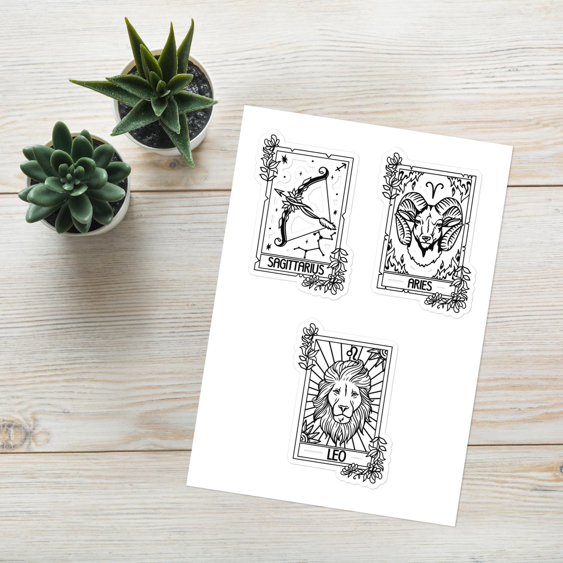 Fire Sign Sticker sheet, Astrology sticker sheet, Aries sticker, Leo Sticker, Sagittarius sticker, Zodiac stickers