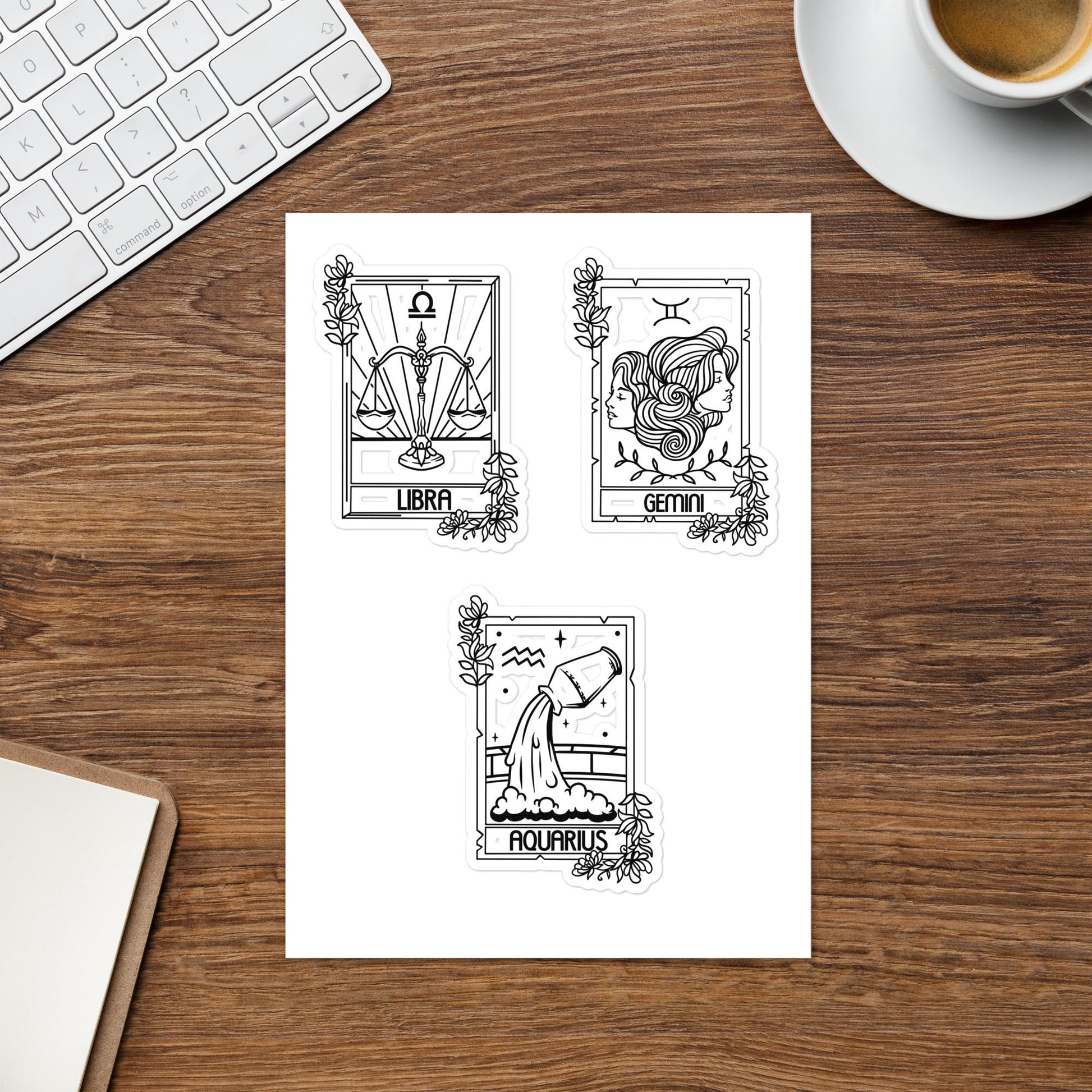 Air Zodiac Sign Sticker sheet, Astrology stickers, Aquarius Sticker, Gemini sticker, Libra stickers, Zodiac stickers