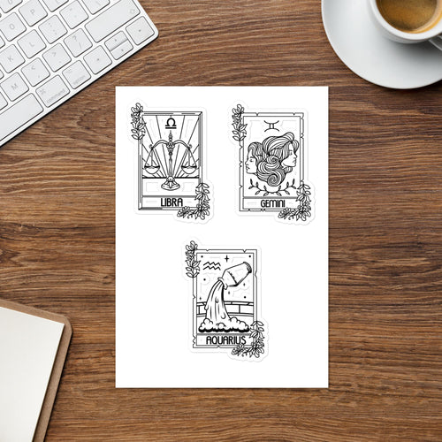 Air Zodiac Sign Sticker sheet, Astrology stickers, Aquarius Sticker, Gemini sticker, Libra stickers, Zodiac stickers