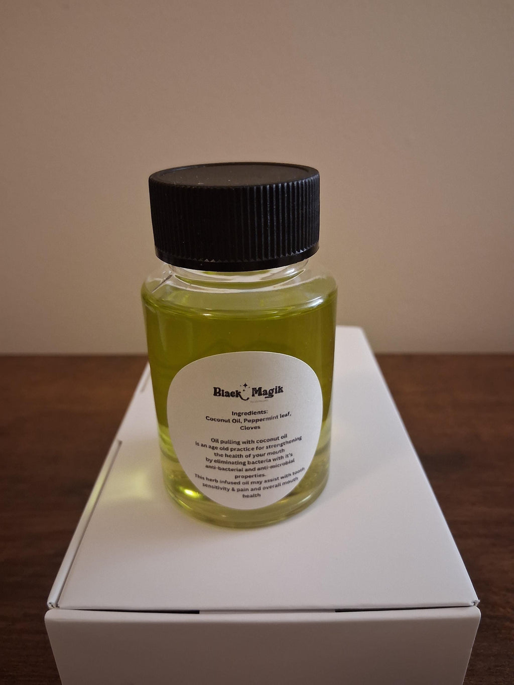 Happy Mouth Infused coconut oil- oil pulling rinse, 4oz bottle of oil