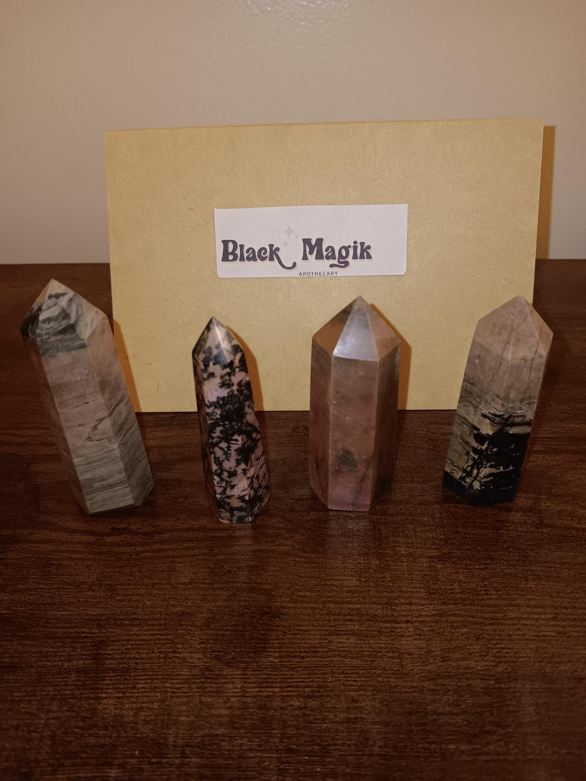 Rhodenite Obelisks crystals, pointed crystals, crystals of love and healing, rhodenite gemstones
