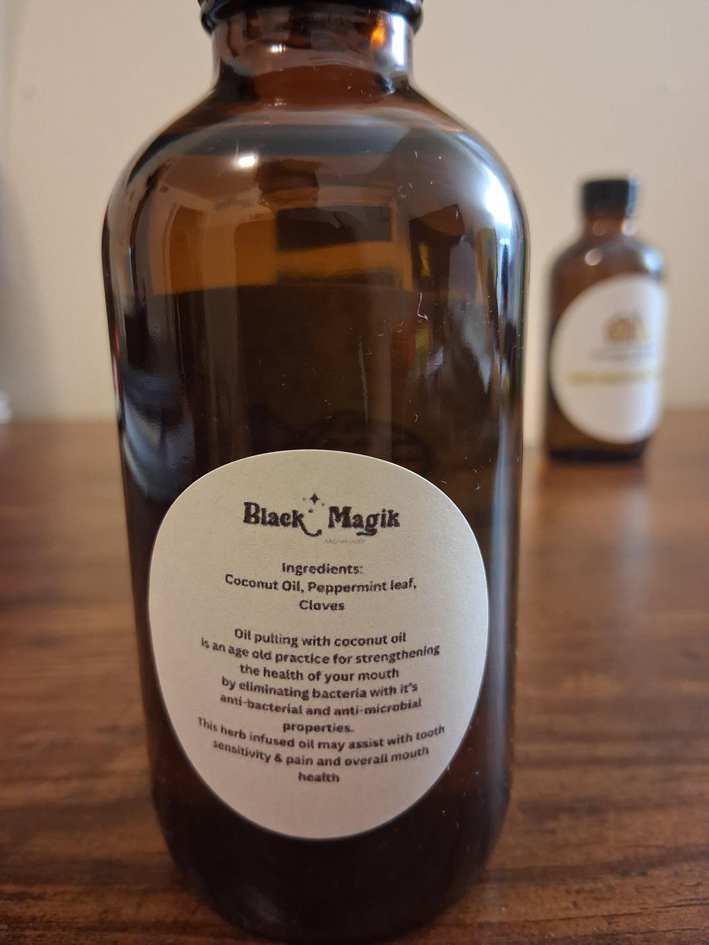 Happy Mouth Infused coconut oil- oil pulling rinse, 4oz bottle of oil