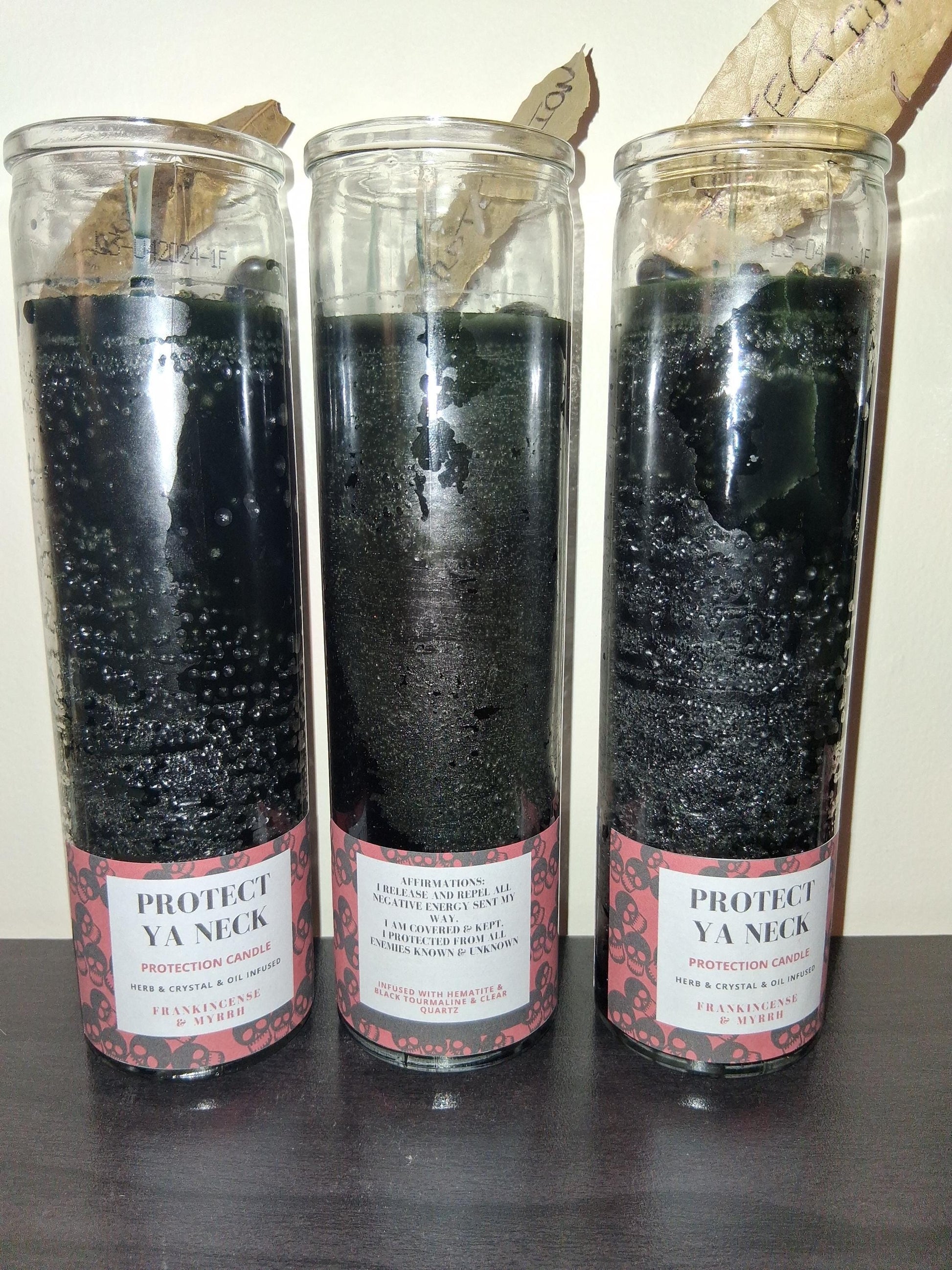 Protect Ya Neck- Dressed conjure Protection candle, ritual candle, cleanse & repel negative energy, infused ritual candle