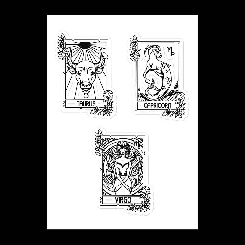 Earth Sign Zodiac Sticker sheet, Astrology stickers, Taurus sticker, Capricorn sticker, Virgo sticker, Zodiac sticker