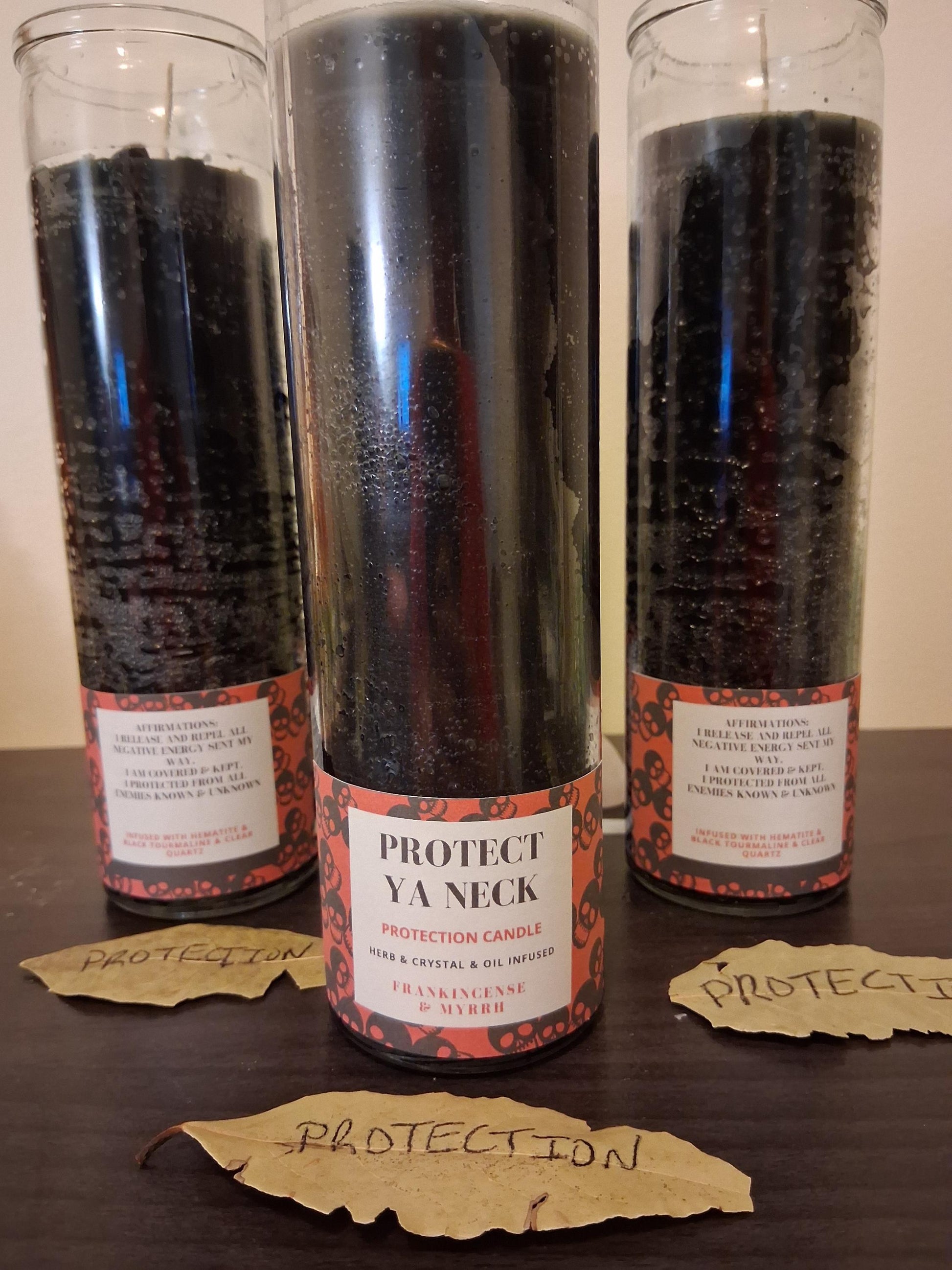 Protect Ya Neck- Dressed conjure Protection candle, ritual candle, cleanse & repel negative energy, infused ritual candle