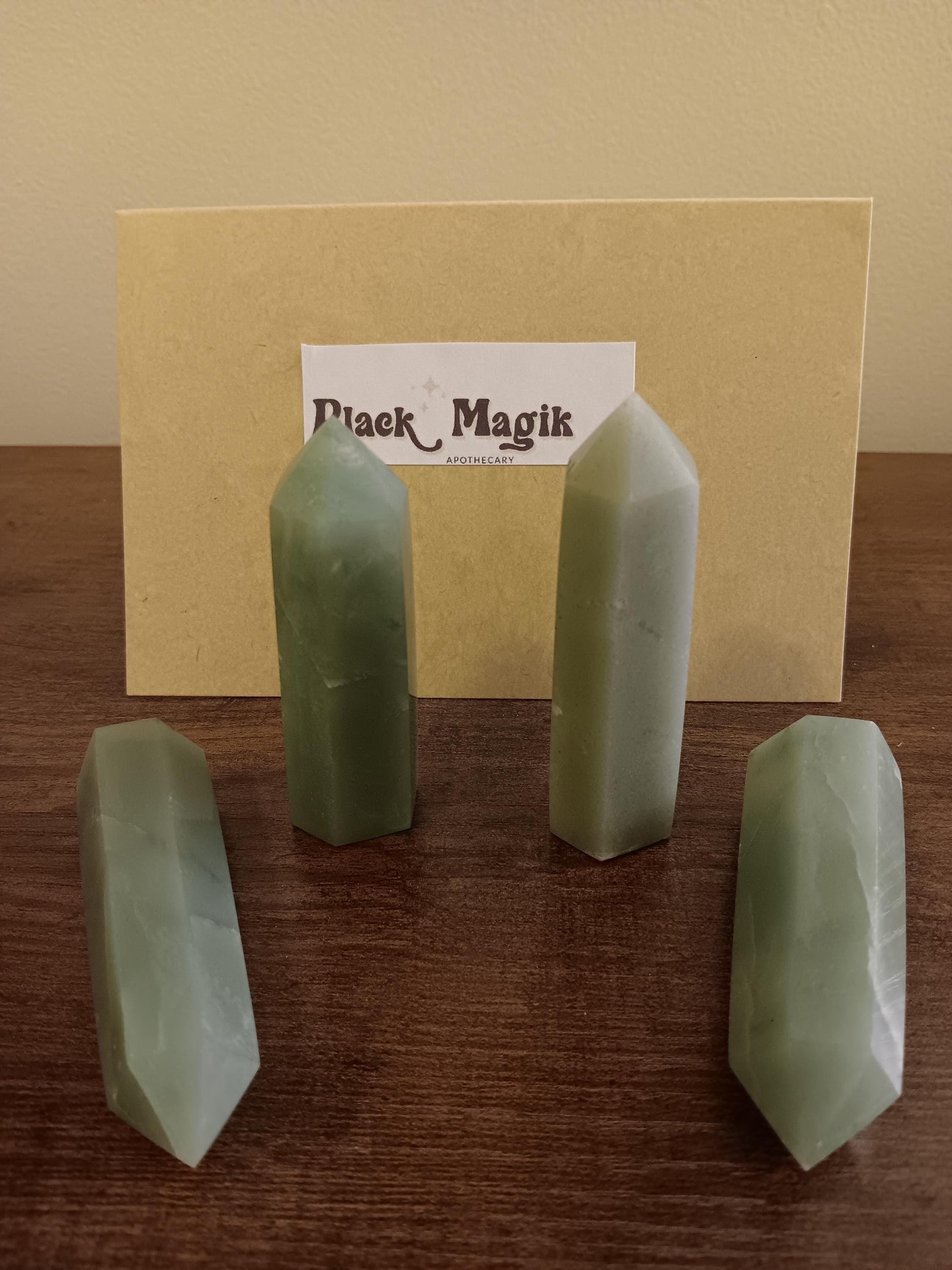 Green Aventurine obelisk, green gemstone, pointed crystal, abundance crystal