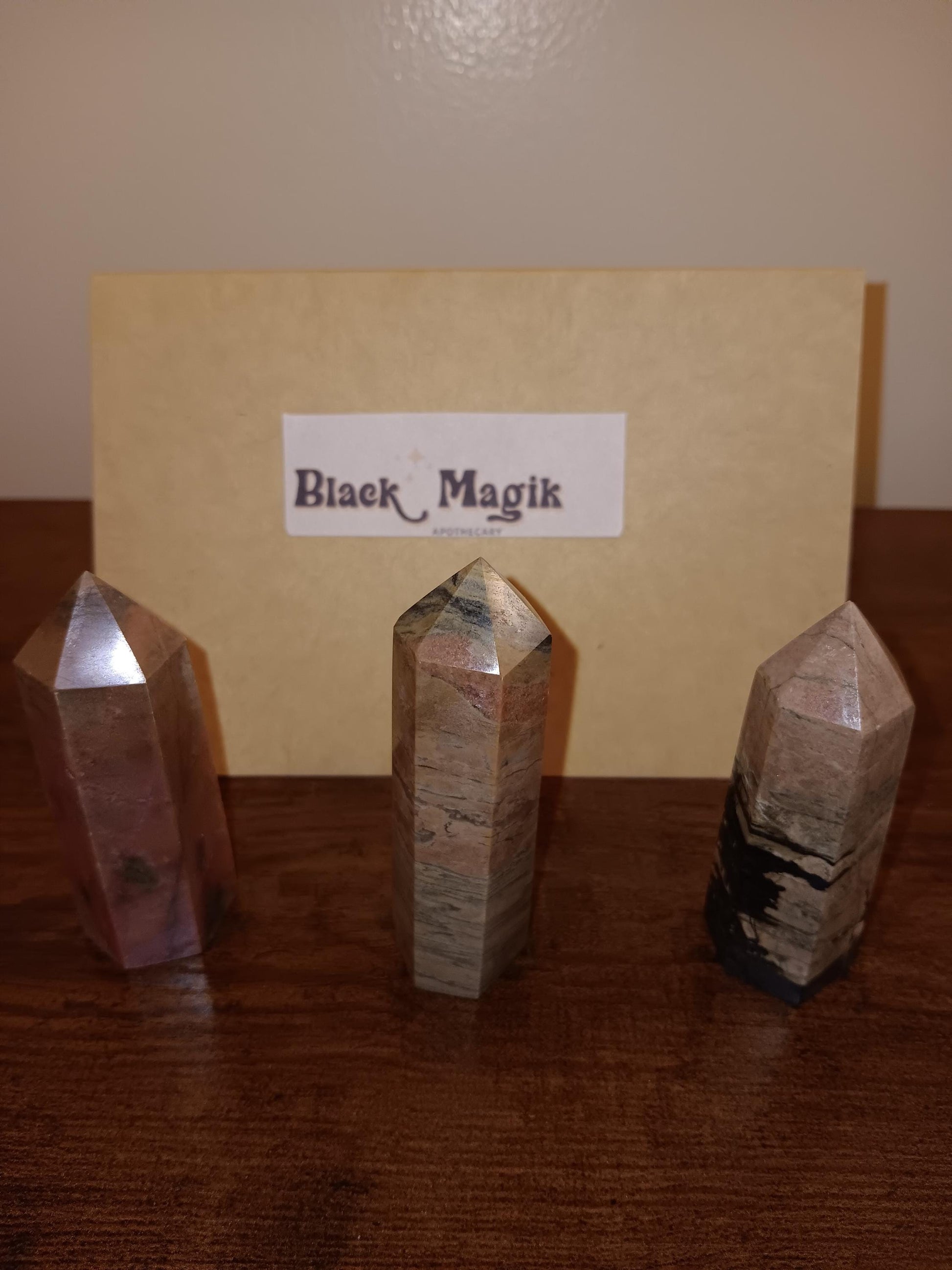 Rhodenite Obelisks crystals, pointed crystals, crystals of love and healing, rhodenite gemstones