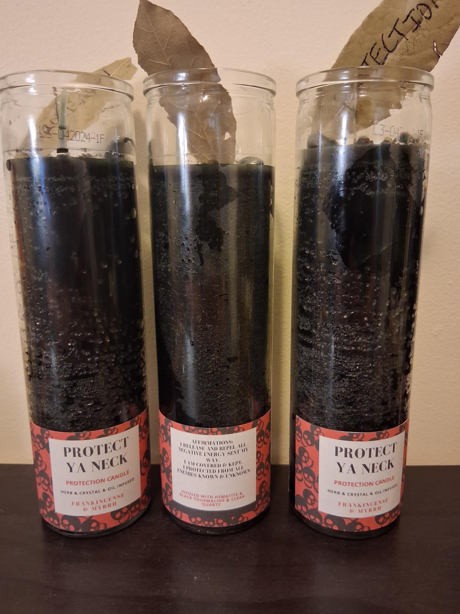 Protect Ya Neck- Dressed conjure Protection candle, ritual candle, cleanse & repel negative energy, infused ritual candle
