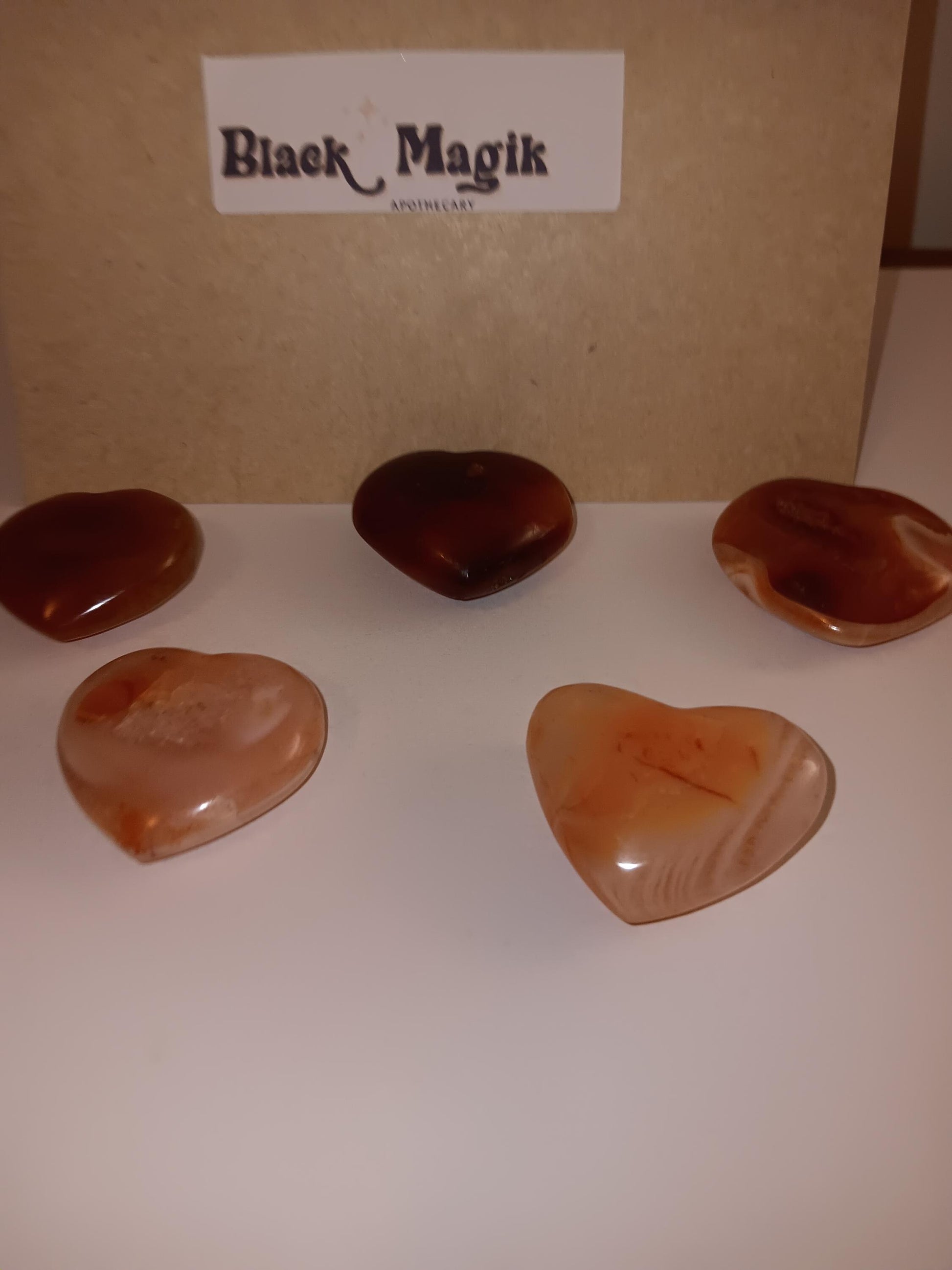 Carnelian Heart shaped Crystals, Gemstones, Heart shaped crystals