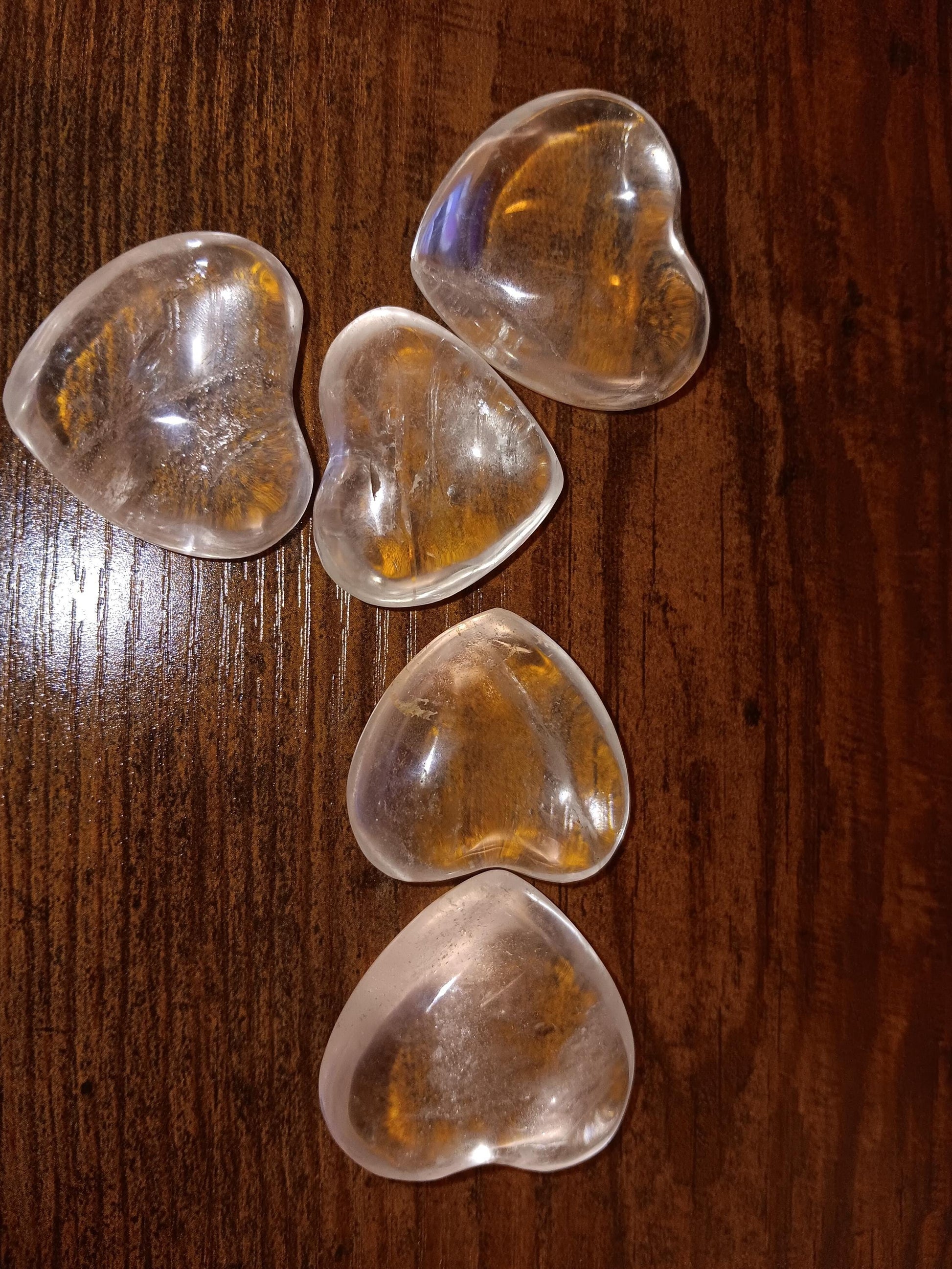 Clear Quartz Heart Crystals, gemstone crystals, clarity crystal, clear crystal, clear gemstone, manifesting gemstones