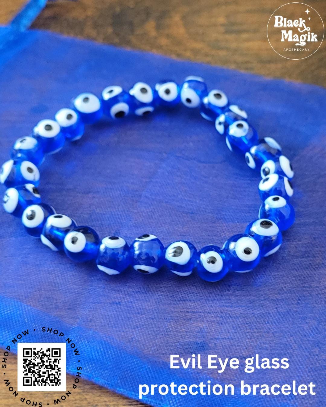 Evil Eye Protection bracelet, protection jewelry, glass jewelry, crystal bracelet