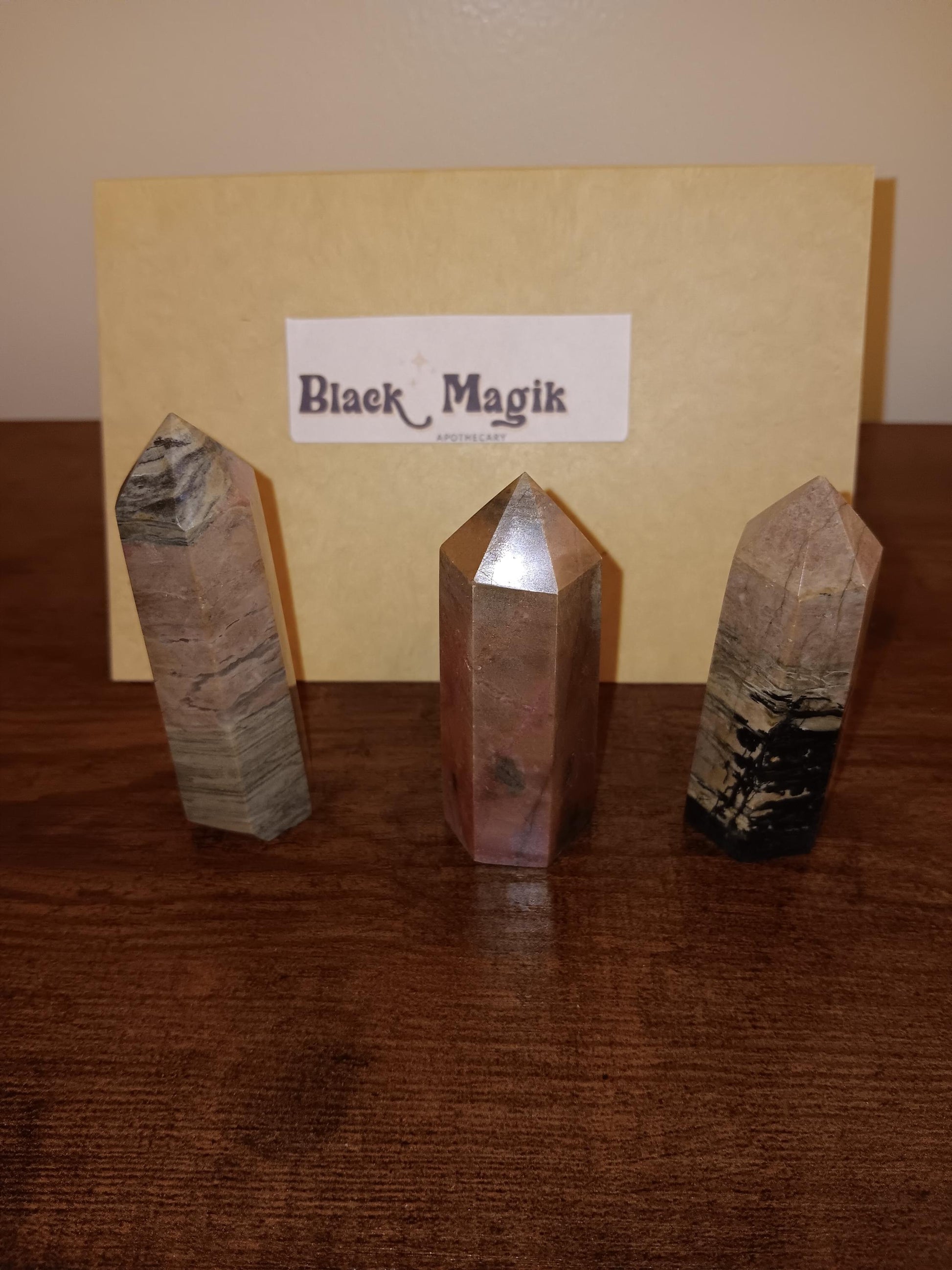 Rhodenite Obelisks crystals, pointed crystals, crystals of love and healing, rhodenite gemstones