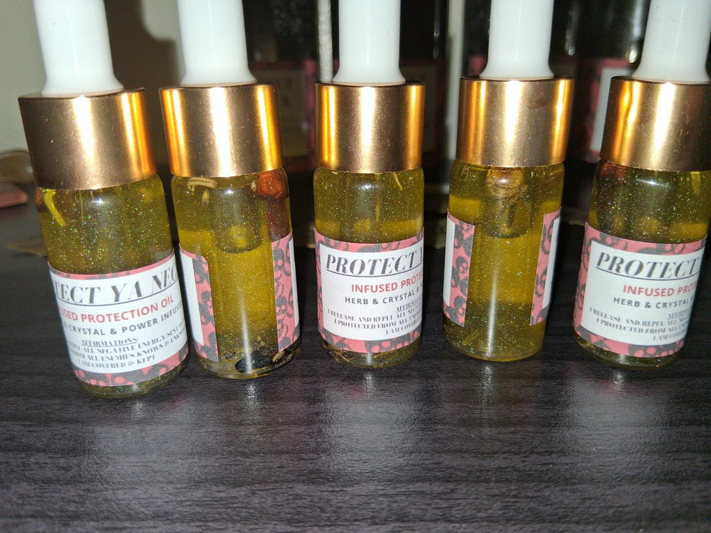 Protect Ya Neck protection conjure oil, ritual oil, Cleanse negativity, repel negativity, infused ritual oil, size 0.33oz