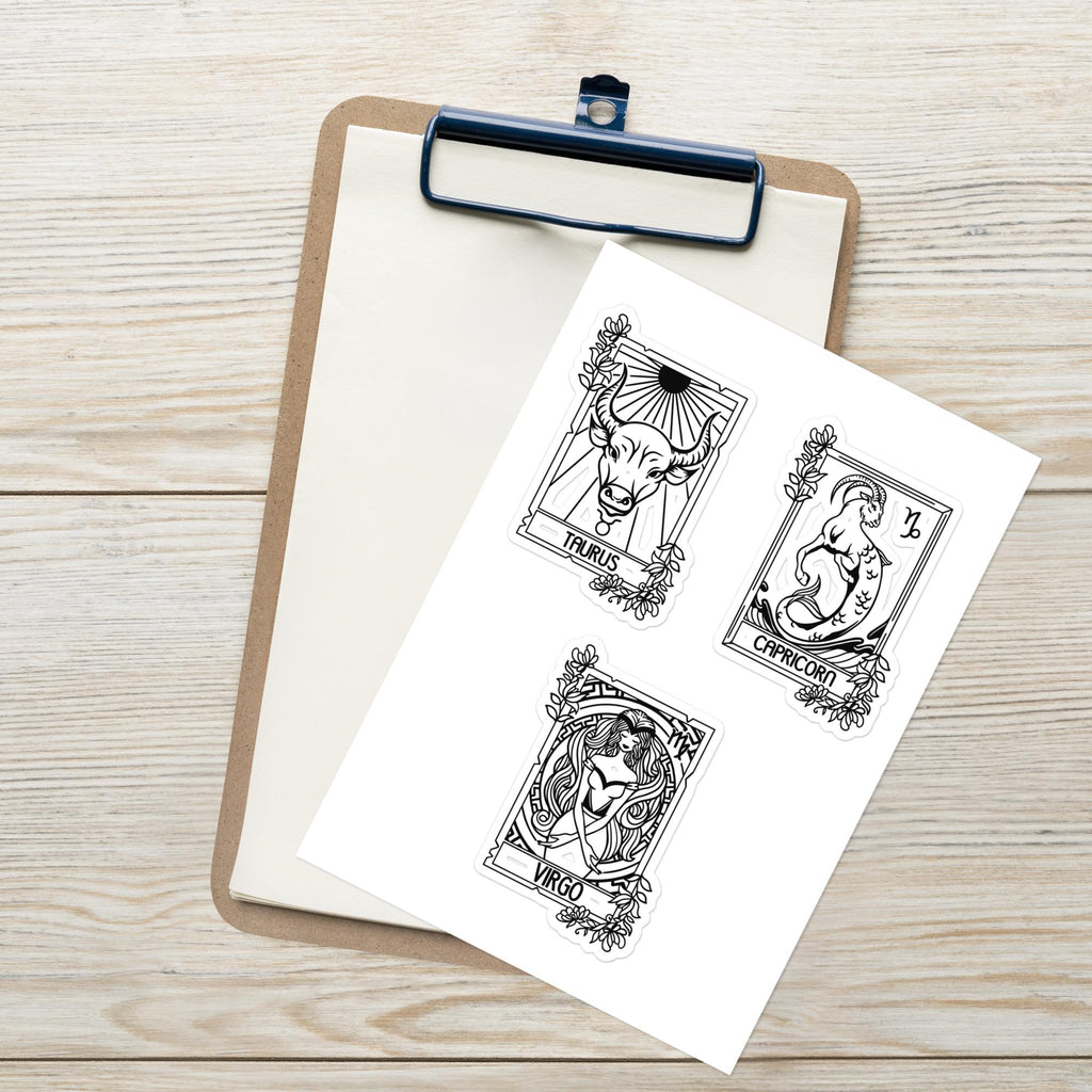 Earth Sign Zodiac Sticker sheet, Astrology stickers, Taurus sticker, Capricorn sticker, Virgo sticker, Zodiac sticker