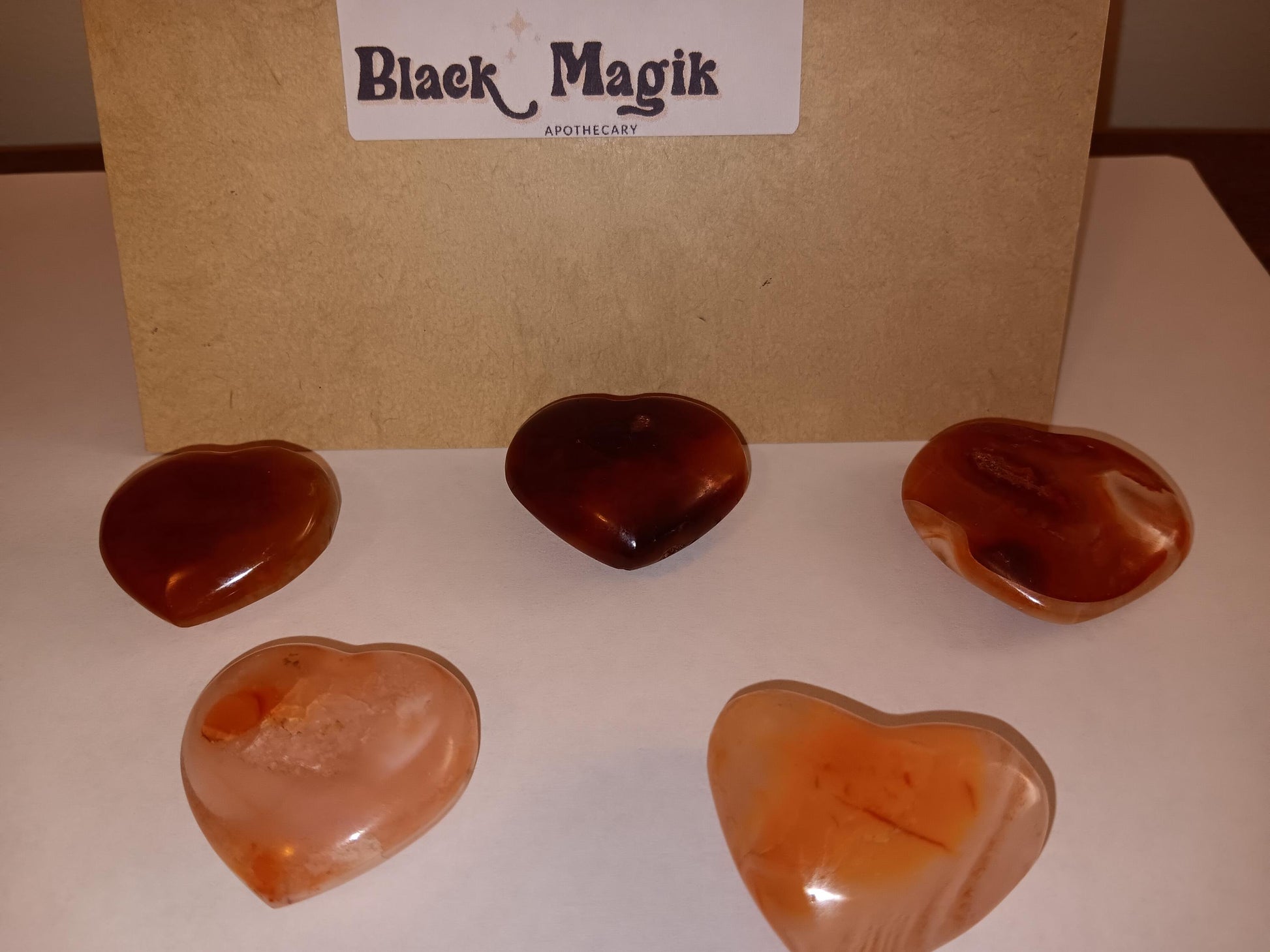 Carnelian Heart shaped Crystals, Gemstones, Heart shaped crystals
