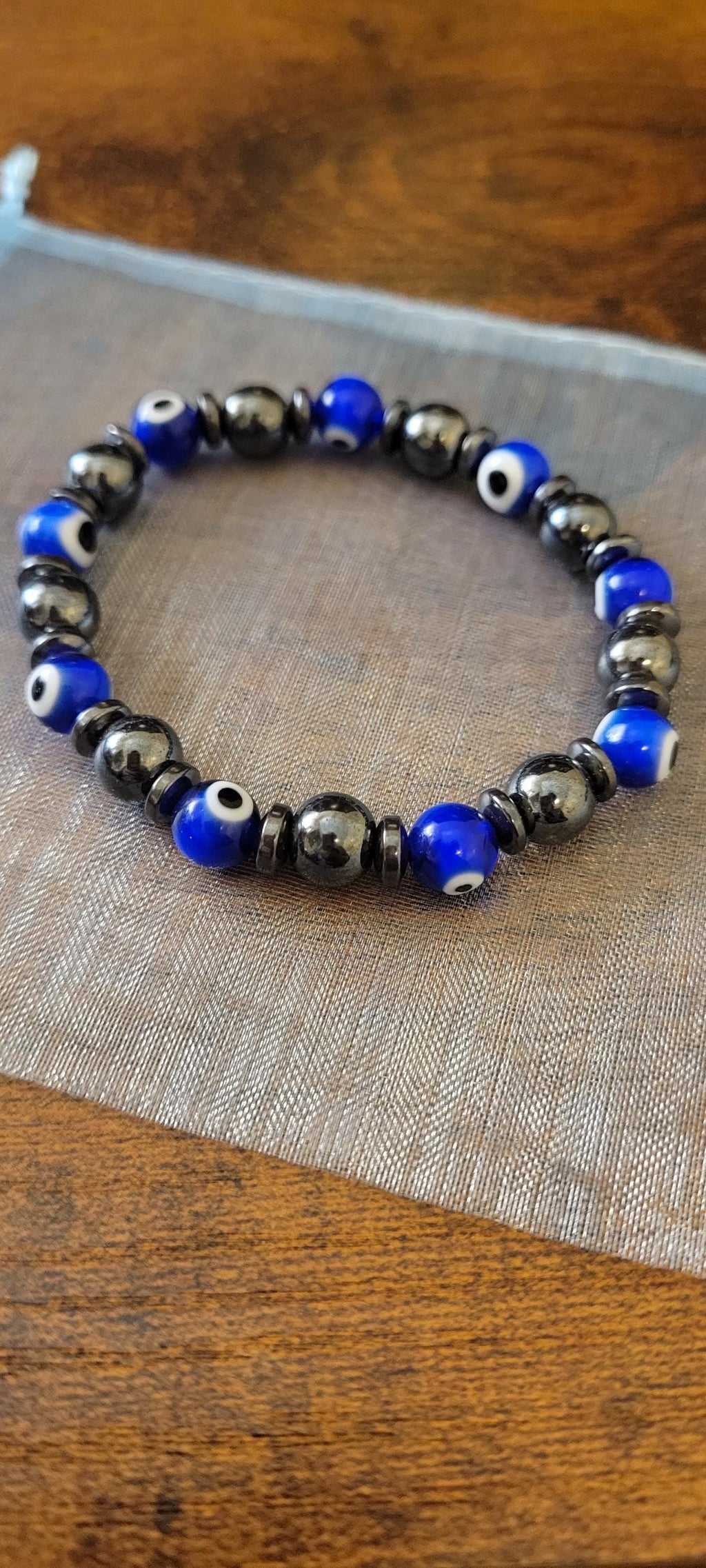 Evil Eye & Hematite Protection bracelet, protection jewelry, gemstone jewelry, crystal bracelet
