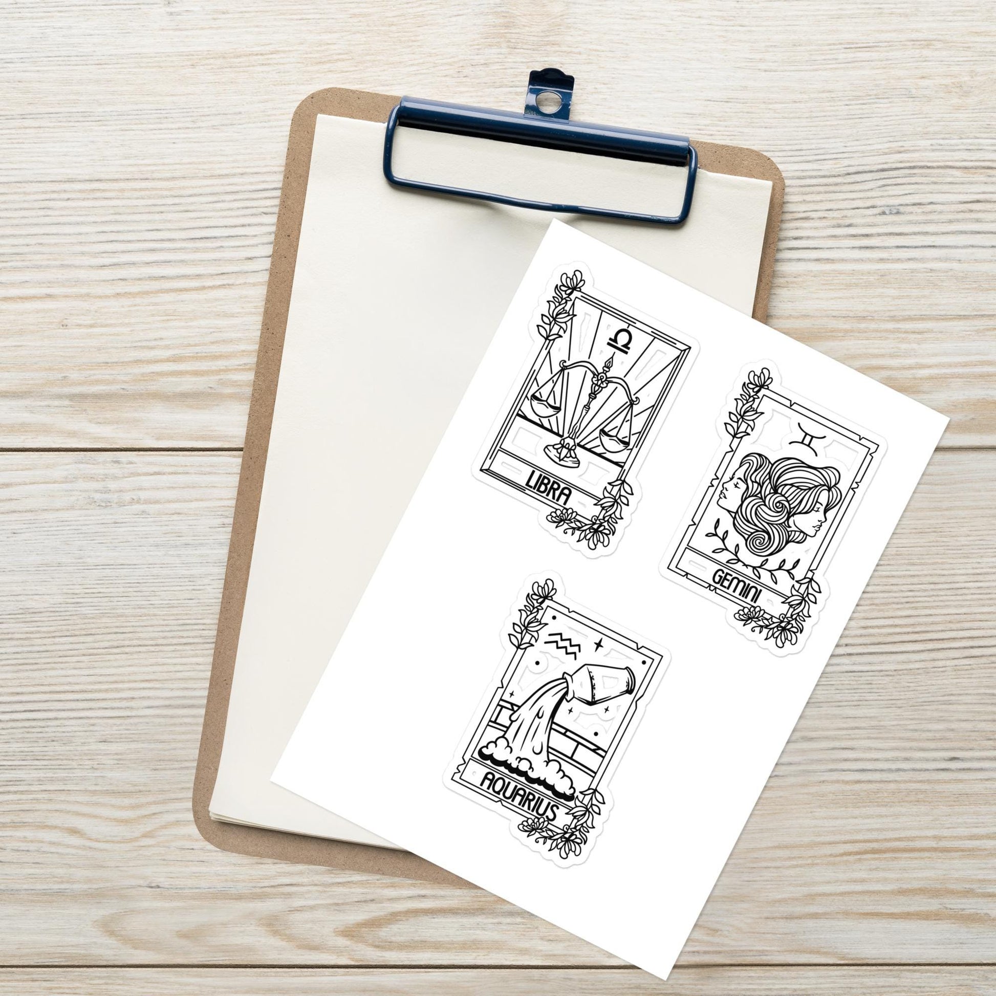 Air Zodiac Sign Sticker sheet, Astrology stickers, Aquarius Sticker, Gemini sticker, Libra stickers, Zodiac stickers
