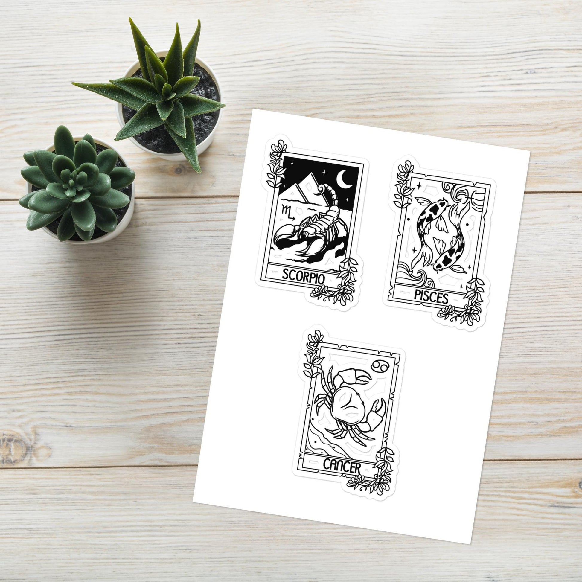Water Signs Sticker sheet, Astrology stickers, Pisces, Scorpio, Cancer stickers, Zodiac stickers