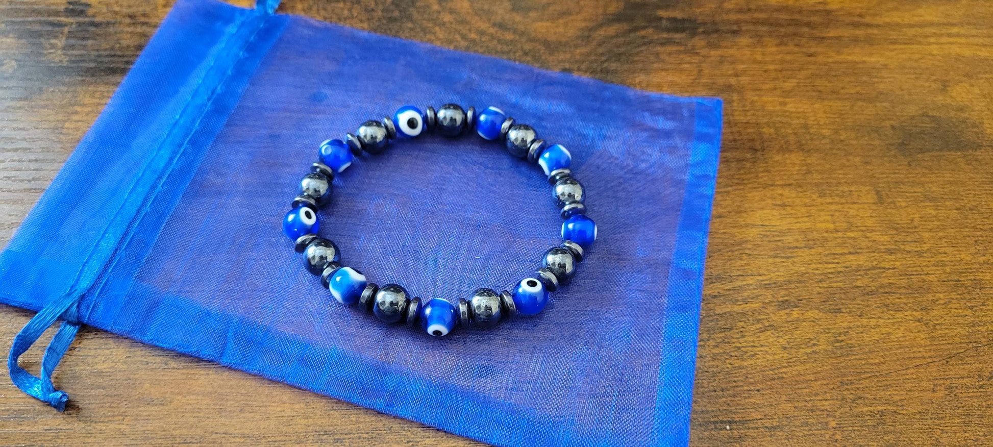 Evil Eye & Hematite Protection bracelet, protection jewelry, gemstone jewelry, crystal bracelet