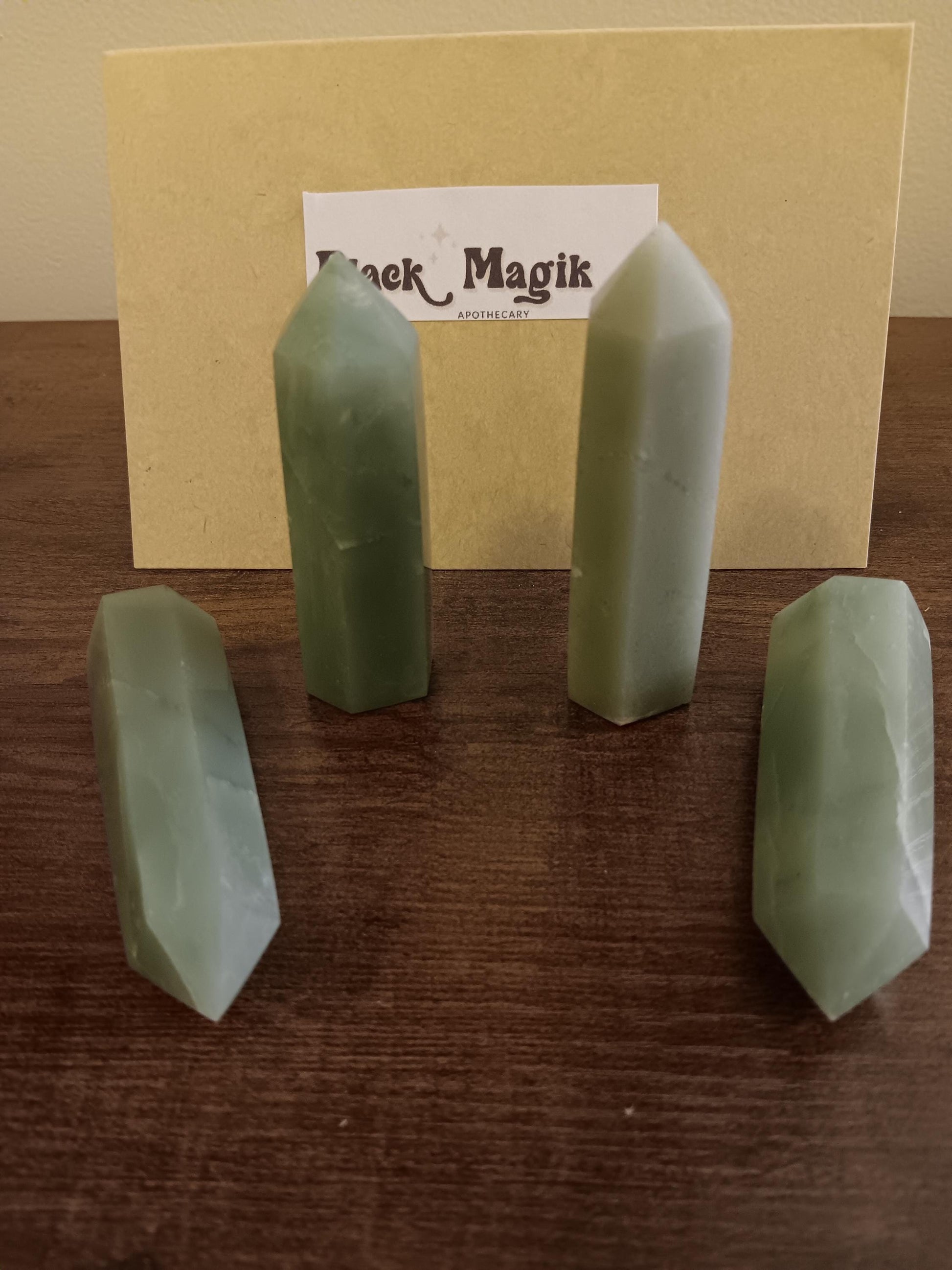 Green Aventurine obelisk, green gemstone, pointed crystal, abundance crystal