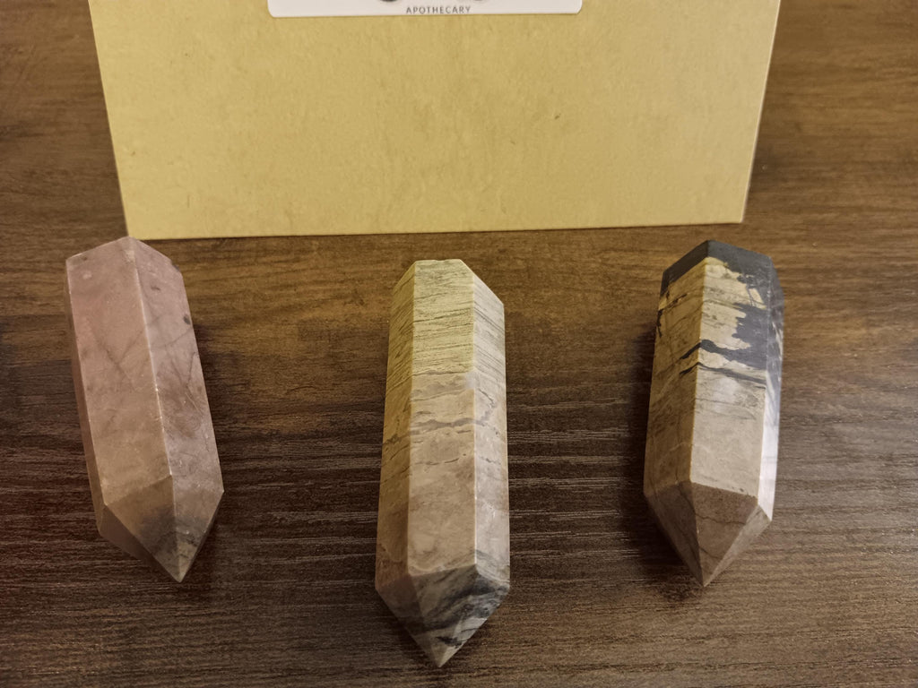 Rhodenite Obelisks crystals, pointed crystals, crystals of love and healing, rhodenite gemstones