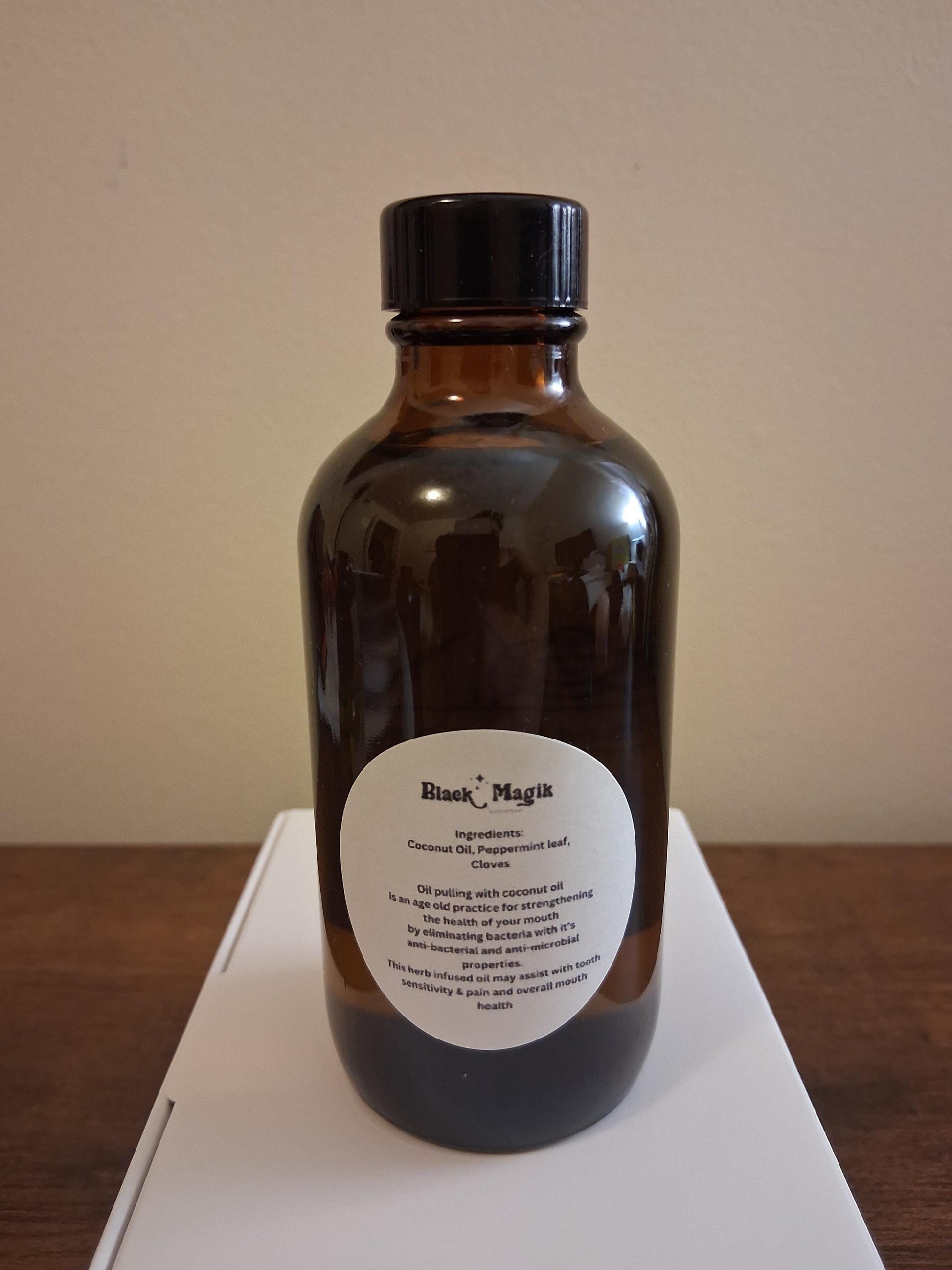 Happy Mouth Infused coconut oil- oil pulling rinse, 4oz bottle of oil