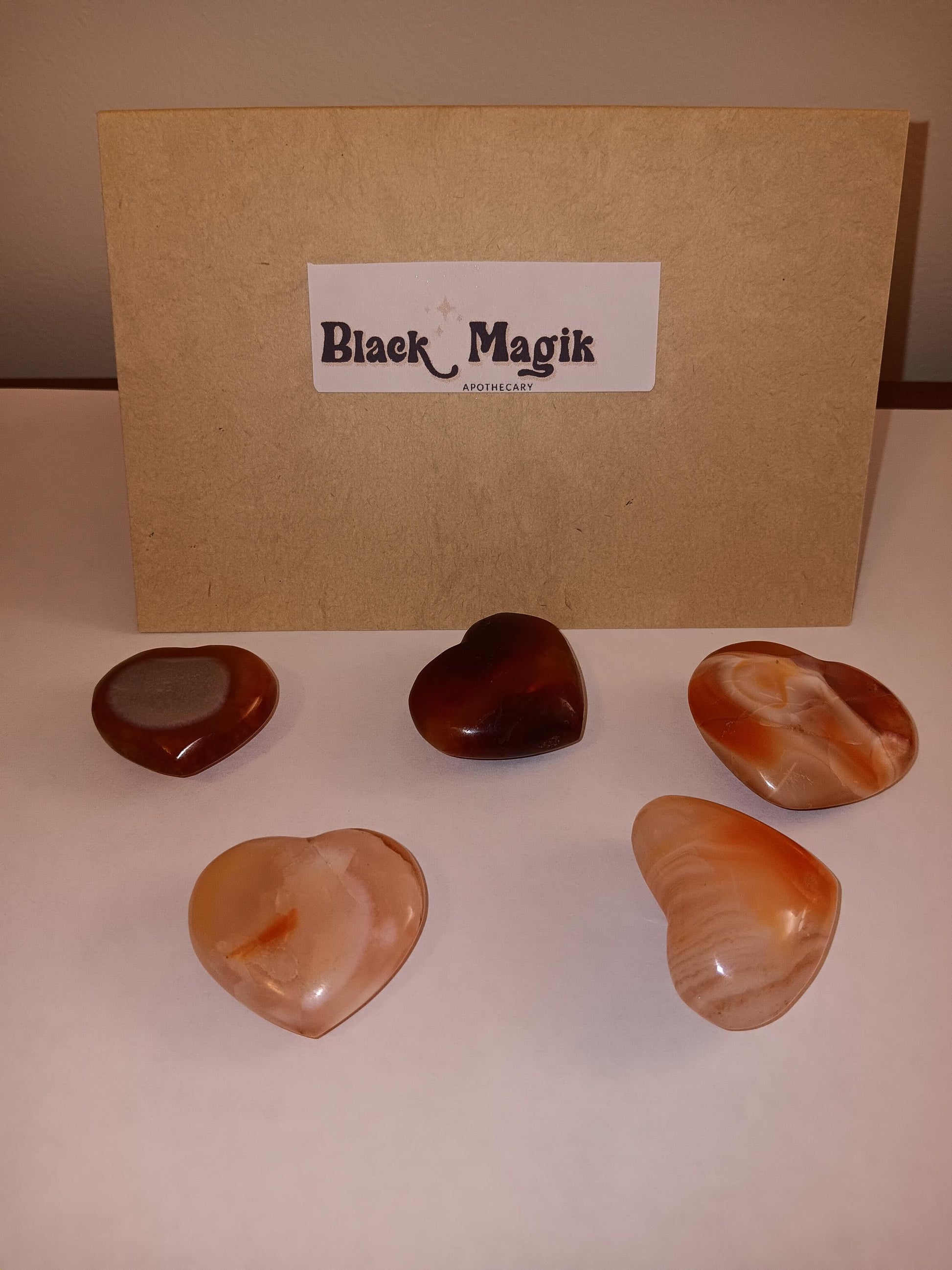 Carnelian Heart shaped Crystals, Gemstones, Heart shaped crystals